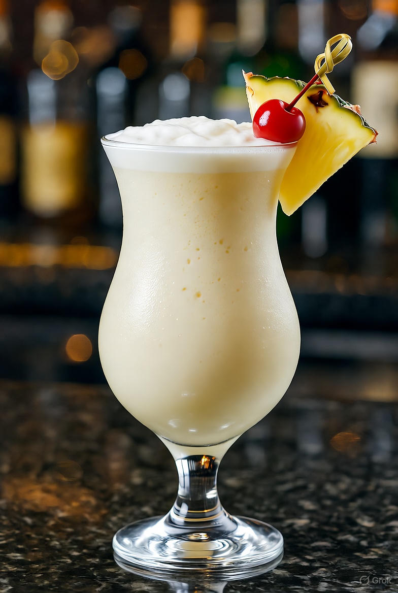 Classic Piña Colada Cocktail Recipe - Professional Bartender Image